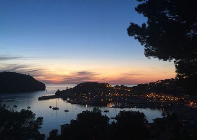Vistas puesta de sol puerto de Sóller bahía